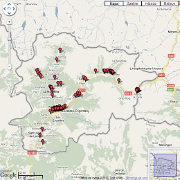 Locatie kaart van hotels in Andorra
